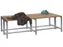 banc double LxP 2000x740mm barrettes en bois hêtre piètement RAL7016