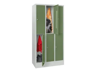 lockerkast,HxBxD 855x900x500mm,3x2vakken,RAL7035,front RAL6011 - 2
