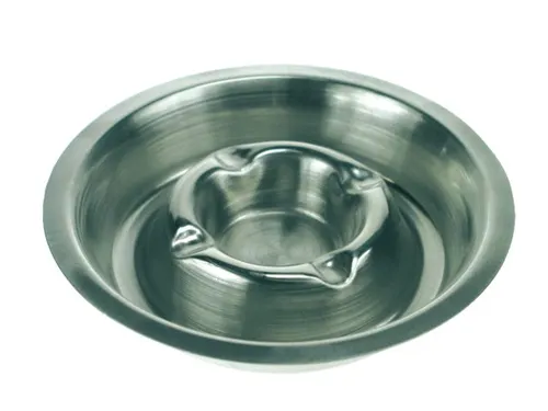 Asbak metaal verchroomd 170mm RVS stapelbaar