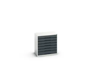 ladekast HxBxD 800x800x550mm 7laden romp RAL7035 front RAL7016 - 2