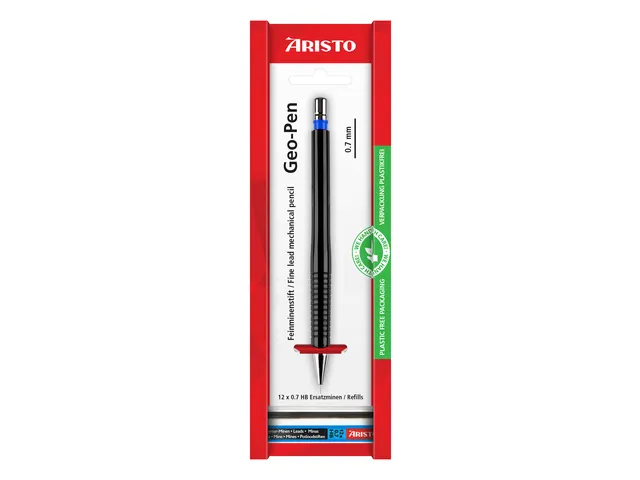 Vulpotlood Aristo Geo Pen 0,7mm zwart op eco blister
