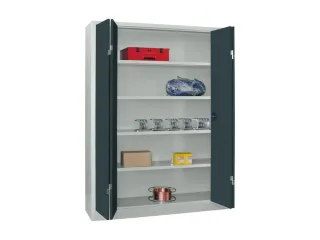 Ruime Vouwdeurkast 1950x1500x400mm 4legborden Ral7035 Front Ral7016 - 1