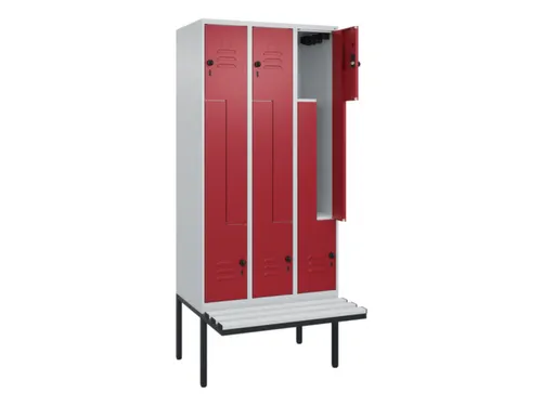Z-garderobekast,HxBxD 2120x900x815mm,6vak,vak B 300mm,draaigrendel
