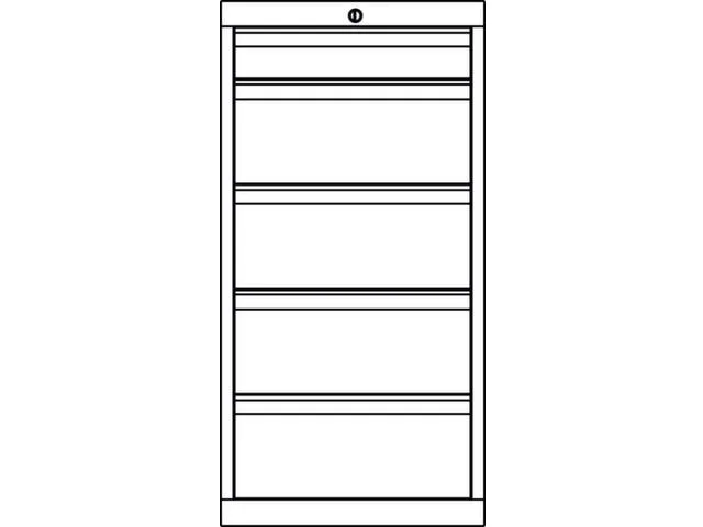 Ladenkast HxBxD 1000x1023x600mm 5 Laden Ral7035