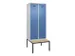 locker met bank,voor scheiding van kleding,HxBxD 2120x800x815mm,2vak