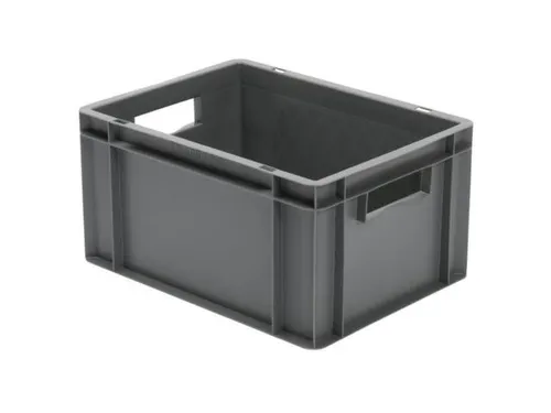 Euronorm-stapelbak 19l 210x400x300mm Wanden/bodem Gesloten Grijs