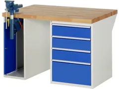 werkbank,HxBxD 890x1250x900mm,beukblad,draagverm. 750kg,2containers