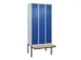 locker met bank,voor scheiding van kleding,HxBxD 2120x900x815mm,3vak