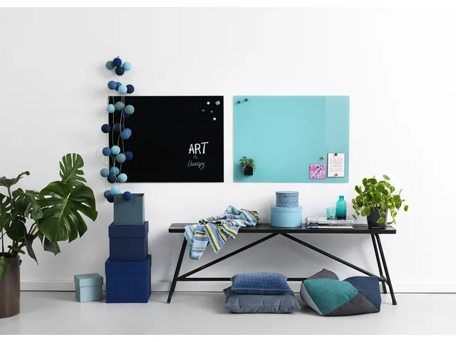 Glasmagneetbord Naga 60x80cm zwart