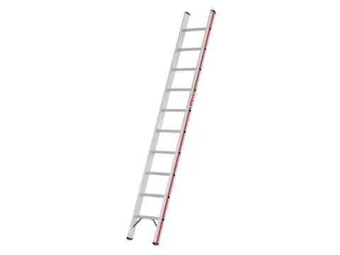 ladder,eenzijdig,10,verstevigde treden,balk L 2,72m,aluminium