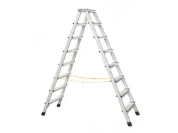 staande trap NL beide zijden 2x8treden aluminium gegroefd balk L 2 17m