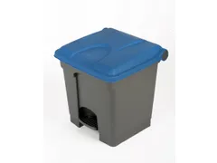 pedaalemmer,1x30l,HxBxD 435x398x410mm,romp PP grijs,deksel PP blauw