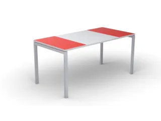 bureau HxBxD 750x1400x800mm rood rechthoekig 4-voeten wit vierkant - 2