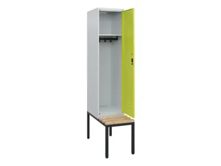 locker met bank,HxBxD 1950x400x815mm,1vak,vak B 400mm,draaigrendel - 2