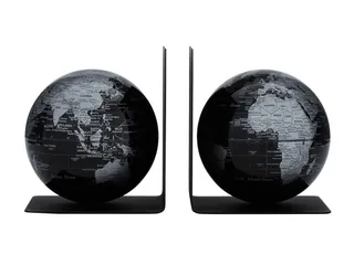 Boekensteun TROIKA met magnetische Wereldbol 13cm 2 stuks Zwart - 1