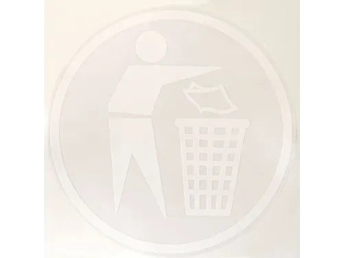 sticker,v. afvalbak,Saubermännchen,wit