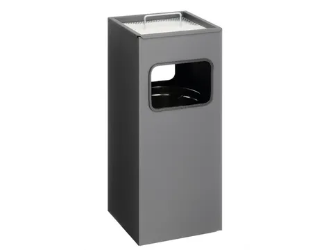 Metalen Afvalbak 17 Liter Met Asbak Antraciet