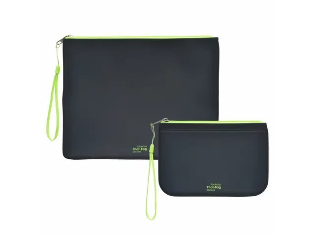 etui A5 Phat-Bag antraciet van siliconen met ritssluiting