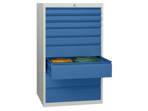 ladekast HxBxD 1200x715x600mm 9laden slot RAL7035 front RAL5012