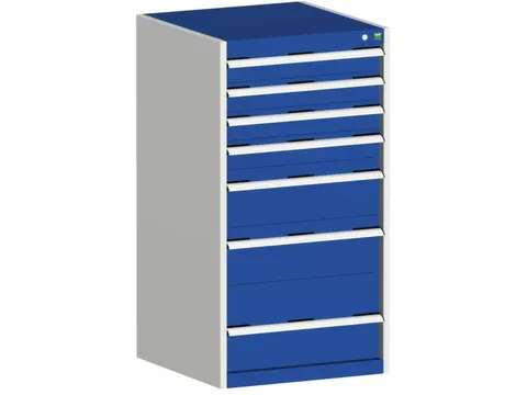 ladekast HxBxD 1200x650x650mm 7laden romp RAL7035 front RAL5010