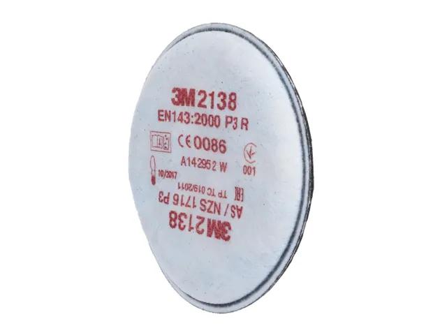 3M 2138 PR stoffilter, merkspecifieke bajonetaansluiting, per 10 paar