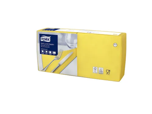 Tork 477862 Soft Lunchservet Advanced Geel 33x33cm