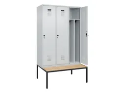 locker met bank,voor scheiding van kleding,HxBxD 2120x1200x815mm,3vak