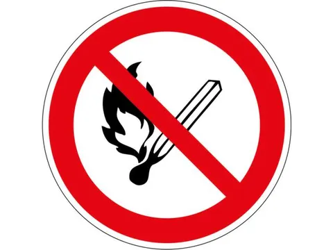 verbodsbord,geen open vlam,sticker,folie,standaard,Ø 400mm