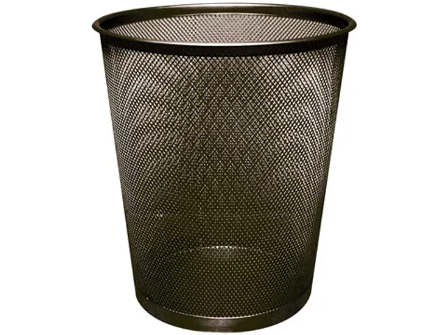 Papiermand Rond Met Gaas 19 Liter Metaal Zwart