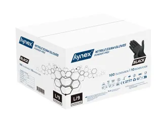 Handschoen Hynex Maat L nitril 100stuks zwart - 3