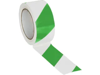 vloermarkeertape,PVC,groen/wit,band LxB 10mx50mm - 1