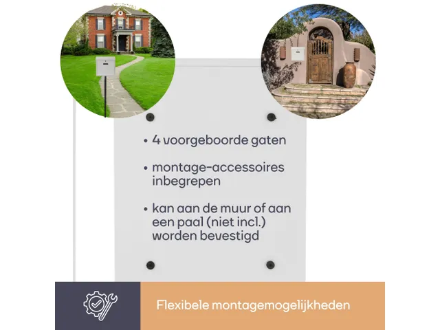 Brievenbus Ibiza Wit met naamplaatje incl. 2 sleutels 36x26x8cm