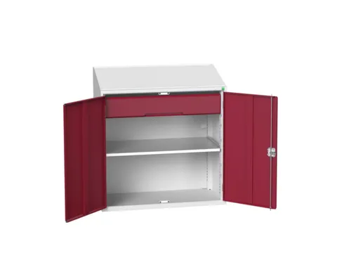 lessenaarkast 1130x1050x550mm legbord en lade RAL7035 + RAL3004