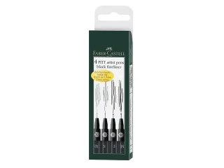 tekenstift Pitt Artist Pen etui 4 stuks zwart M/F/S/XS - 1