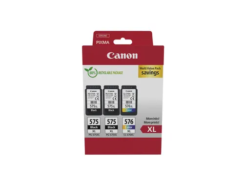 Canon PG-575XL & CL-576XL Inktcartridges Zwart + Kleur XL