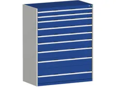 ladekast HxBxD 1600x1300x750mm 9laden zware lasten RAL7035 RAL5010