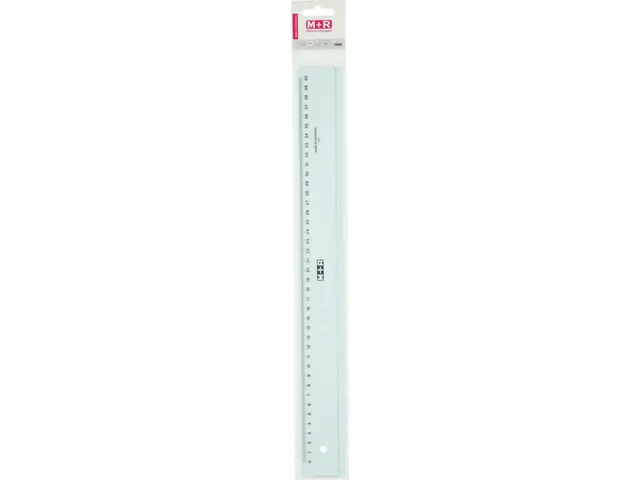 M+R Plastic lineaal grijs - ophangetui 40 cm