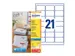 Adresetiket Avery J8160-100 63.5x38.1mm Inkjet Wit 2100 stuks