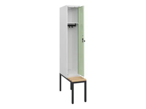 locker met bank,HxBxD 1950x300x815mm,1vak,vak B 300mm,draaigrendel