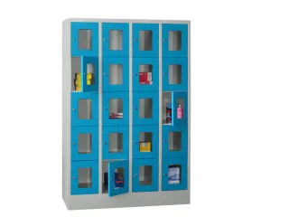 lockerkast,HxBxD 1850x1200x500mm,4x5vakken,RAL7035,front RAL5012 - 2
