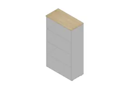 kantoorstelling HxBxD 1600x900x450mm 4 OH 3xhouten vloer aluminium eik