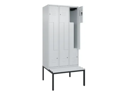 Z-garderobekast,HxBxD 2120x900x815mm,6vak,vak B 300mm,cil.-slot