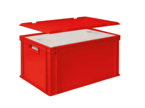 Euronorm-stapelbak,m. isoleerbox,HxLxB 320x600x400mm,65/35l,PP,rood