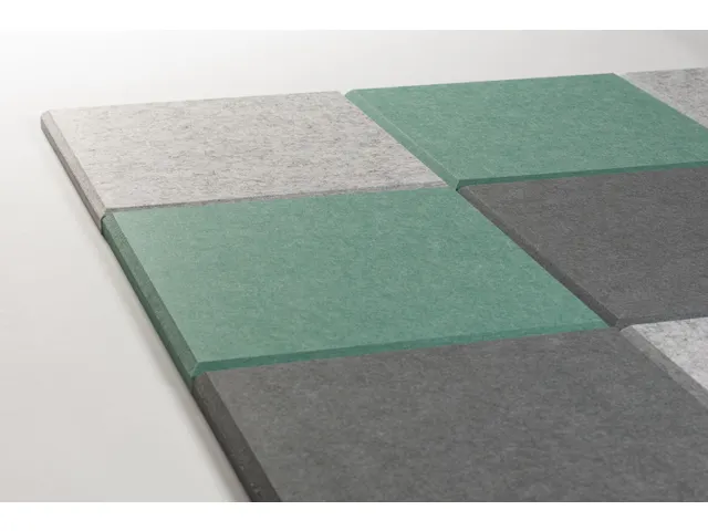 Akoestische PET-vilt wandtegels 30x30cm Combi Petrol Groen 12 Stuks