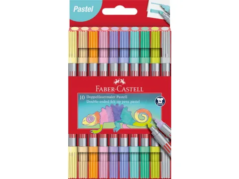 Viltstift Faber-Castell Duo 10 stuks pastel
