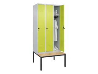 Dekenkist Classic+ 3 vakken 30cm 212x90x81.5cm Lichtgrijs/Lichtgroen - 3