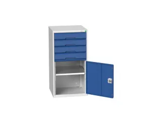 ladekast HxBxD 1000x525x550mm 4laden romp RAL7035 front RAL5010 - 1