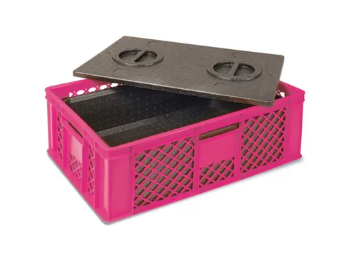 Euronorm-stapelbak,m. isoleerbox,HxLxB 240x600x400mm,20l,PE,violet