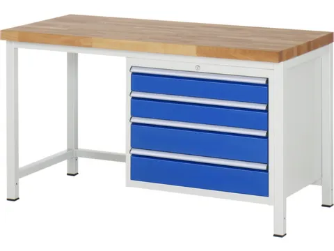 werkbank,HxBxD 840-1040x1500x700mm,beukblad,draagverm. 1250kg,4voeten