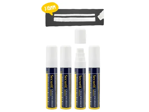 Krijtstift Securit Sma-720 Blokpunt 7-15mm Wit 4 Stuks
